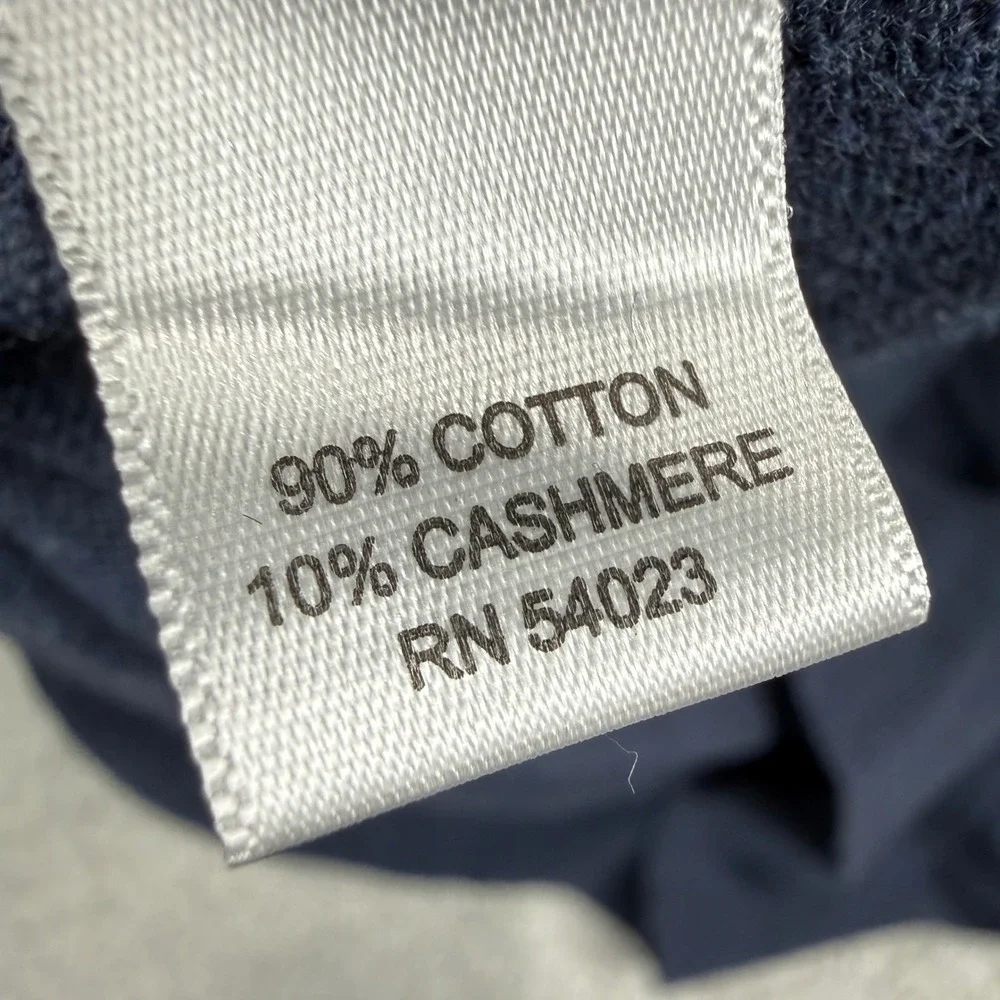 NEW Banana Republic Sweater Mens XL Blue Cotton Cashmere Button Mock Neck